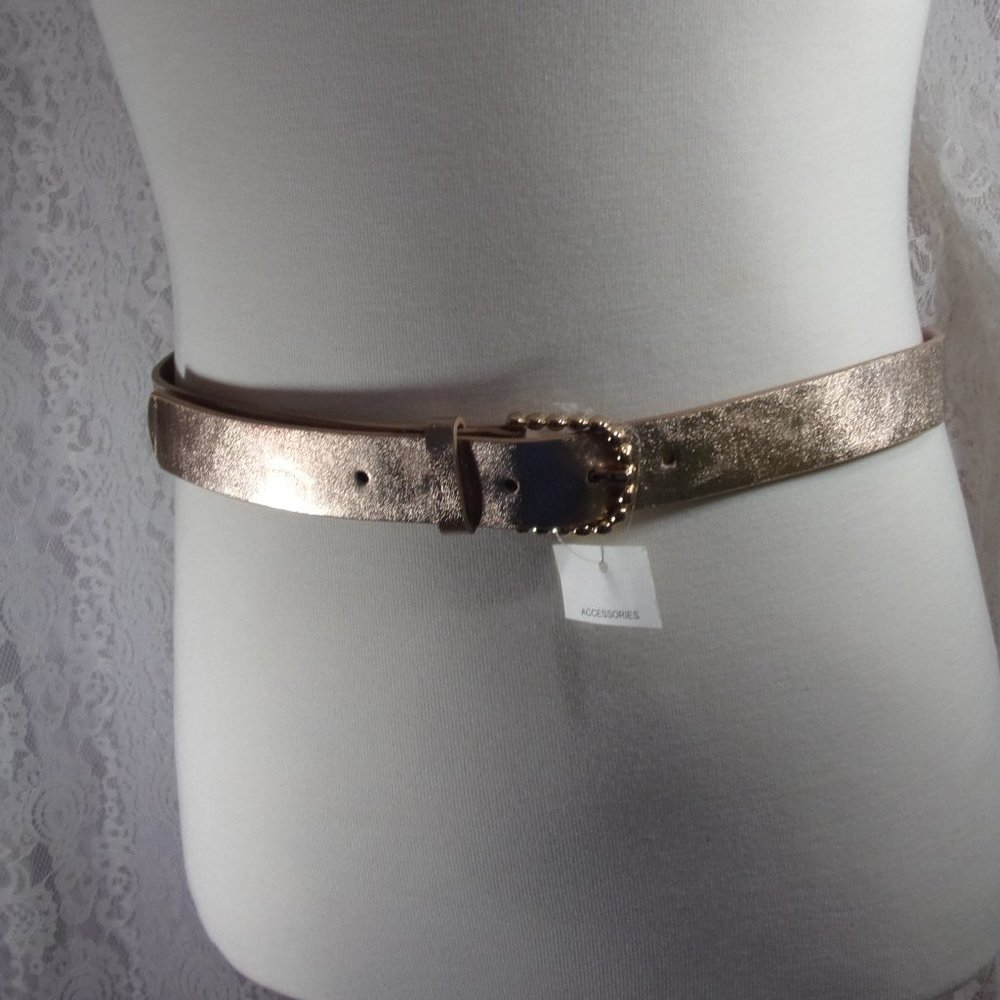 Shiny Rose Gold Belt Size Large NWT